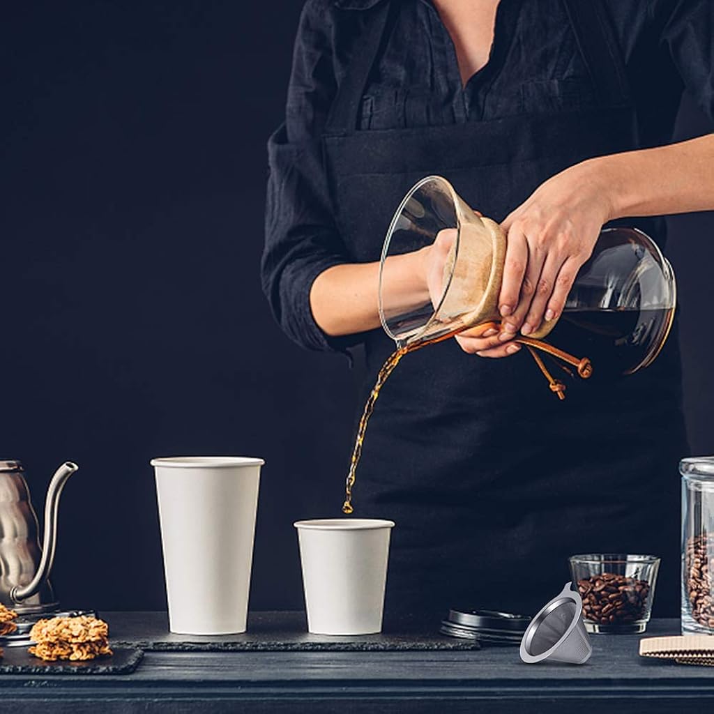 Verilux® Pour Over Filter Dripper Paperless Mess Stainless Steel One to Two Cup Maker Keeping Natural Coffee Flavour Easy to Use and Clean 3PCS Verilux® Pour Over Filter Dripper Paperless Mess Stainless Steel One to Two Cup Maker Keeping Natural Coffee Flavour Easy to Use and Clean 3PCS
